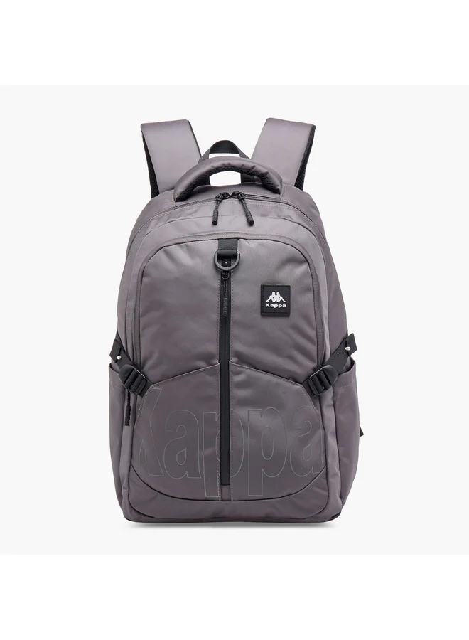 Kappa Unisex Logo Print Backpack with Adjustable Straps and Zip Closure - 17x35x48 cm