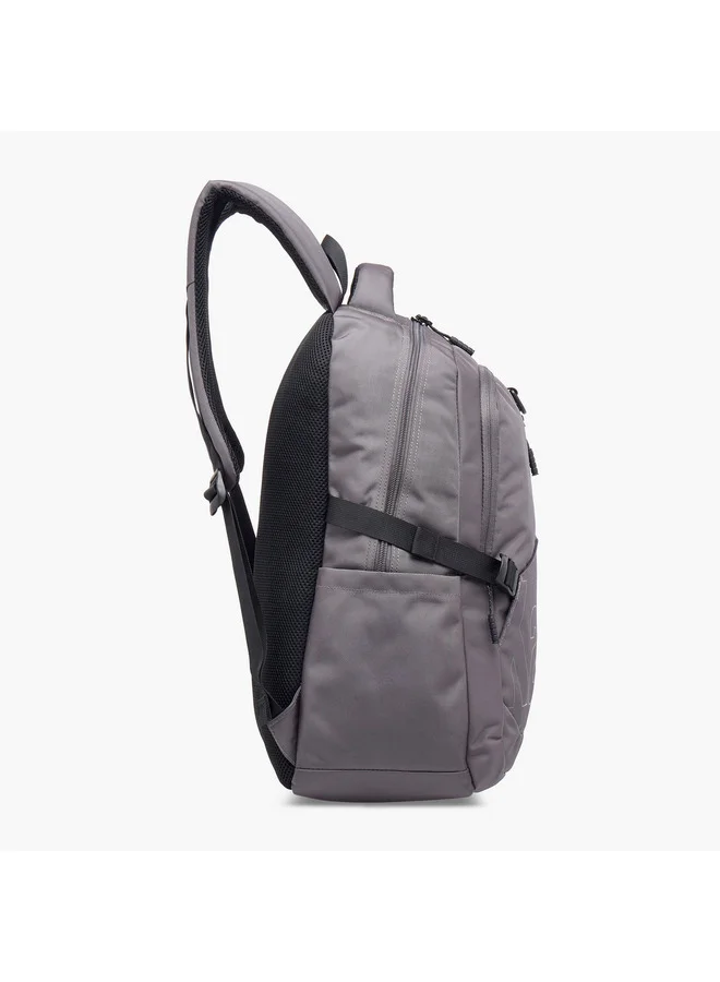 Kappa Unisex Logo Print Backpack with Adjustable Straps and Zip Closure - 17x35x48 cm
