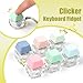mintcaps Keyboard Fidget Toy Fidget Keychain with Led Light Button Keyboard Clicker Fidget Toy for Adults Stress Relief Keyboard Fidget Clicker red - Image 4