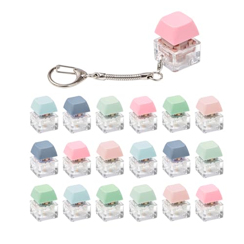 mintcaps Keyboard Fidget Toy Fidget Keychain with Led Light Button Keyboard Clicker Fidget Toy for Adults Stress Relief Keyboard Fidget Clicker red - Image 1