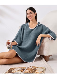 Destiny Hometex 4 Layer Muslin Hooded Adult Women's Poncho  - Image 4