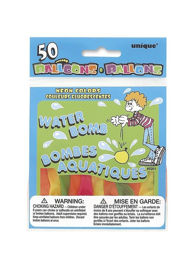 Unique Neon Water Bomb Latex Balloons One Size Assorted Colors - Image 1