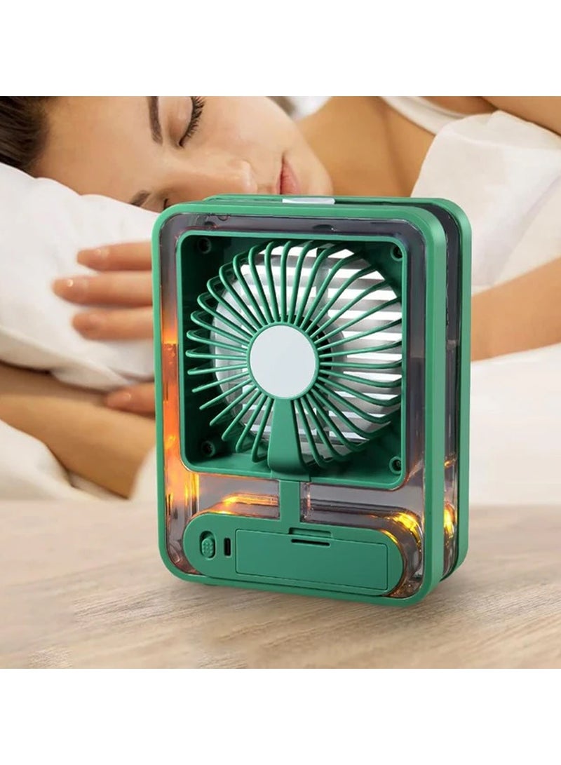 DubaiGallery Rechargeable Personal Desk Air Conditioner, Water Tank Cooling Fan2 Speeds USB Rechargeable Mini Air Cooler Cordless Fan, Mini Air Cooler with Spray Function, Personal Desk Fan for Room Bedroom Desk  - Image 2