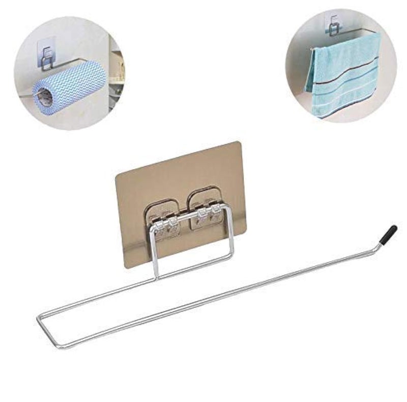 PRO ROOP Stainless Steel Self Adhesive Magic Sticker Towel Holder Ring for Bathroom Hand Towel Napkin Hanging Holder Modern Kitchen Towel Hanger Wall Mount Toilet Tissue Paper Holder