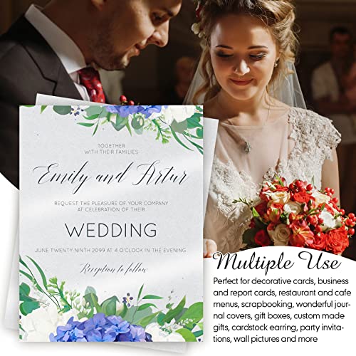 Vabean 250 Sheets 8.5 x 11 Inch Metallic Paper Shimmer Card Stock 80lb 210 Gsm Double Sided Card Stock Printer Paper for Weddings Birthdays Craft Use Invitations Certificates DIY Cards (Pearl White) - Image 4
