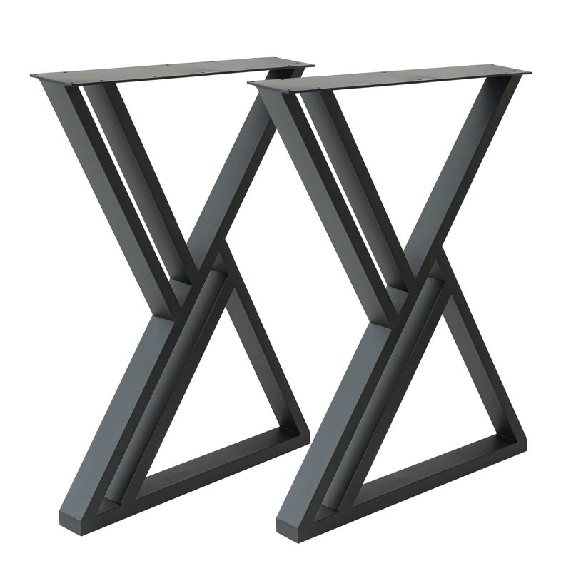 MinWadil Metal Table Legs 28 Inch Set of 2 Desk Leg Industrial Dining Table Cast Iron Legs - Image 1