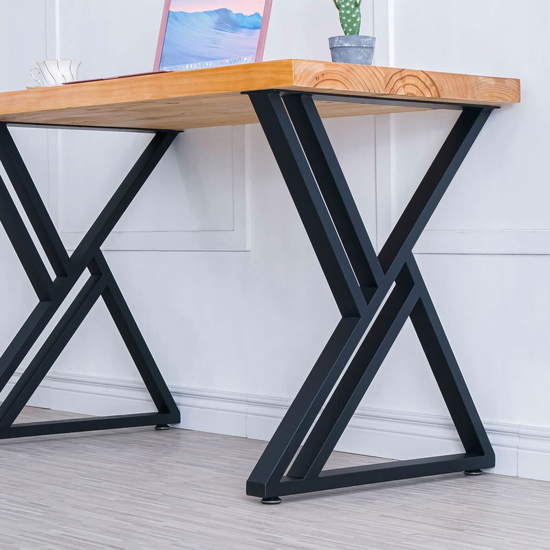 MinWadil Metal Table Legs 28 Inch Set of 2 Desk Leg Industrial Dining Table Cast Iron Legs - Image 2