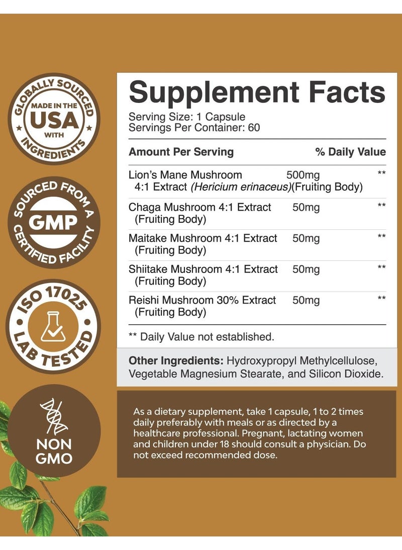 Natures Craft - Lion's Mane Complex, Brain & Mind* 60 Capsules - Image 1