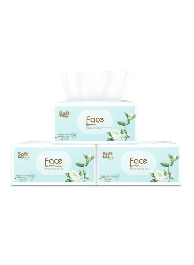 Clean And Soft Jierou Facial Tissues, Face White Tea Scent, 3-ply, 120 Sheets, 6 Packs, Pr248-48r/pr295 Single Pack - Image 2