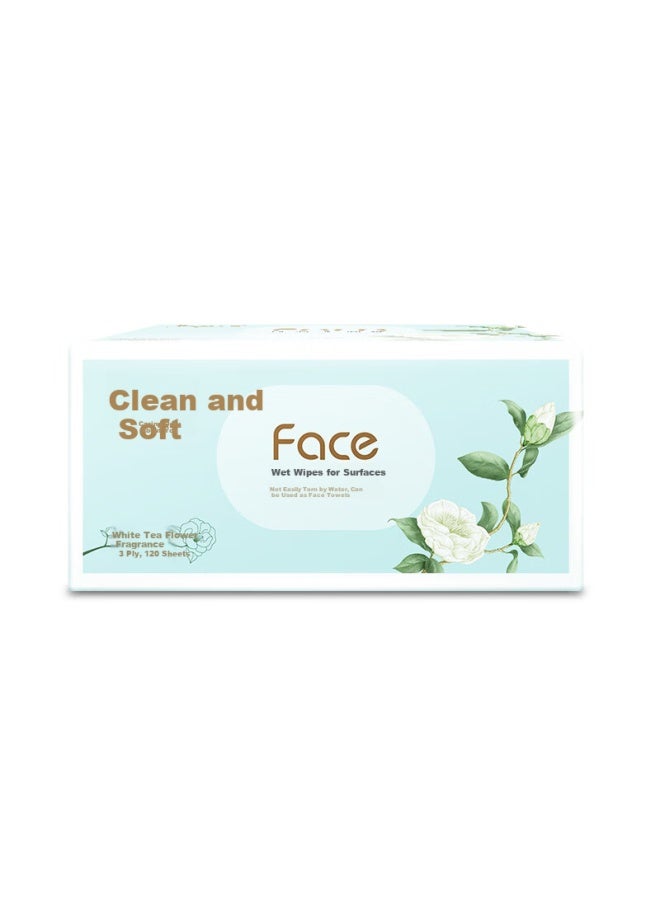 Clean And Soft Jierou Facial Tissues, Face White Tea Scent, 3-ply, 120 Sheets, 6 Packs, Pr248-48r/pr295 Single Pack - Image 3