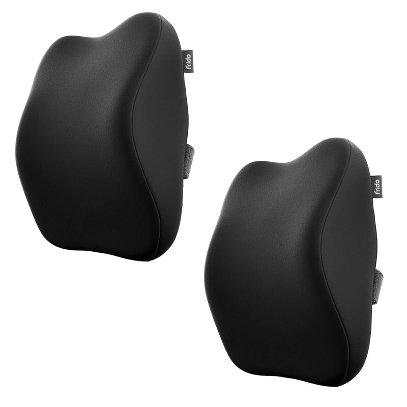 وسادة دعم الرقبة لمقعد المكتب من فريدو لتخفيف آلام الرقبة والراحة، وسادة رقبة مصنوعة من رغوة هاي-بير الخاصة، مناسبة لجميع الكراسي ذات مساند الرأس، غطاء قابل للغسل، أسود، 2 قطعة