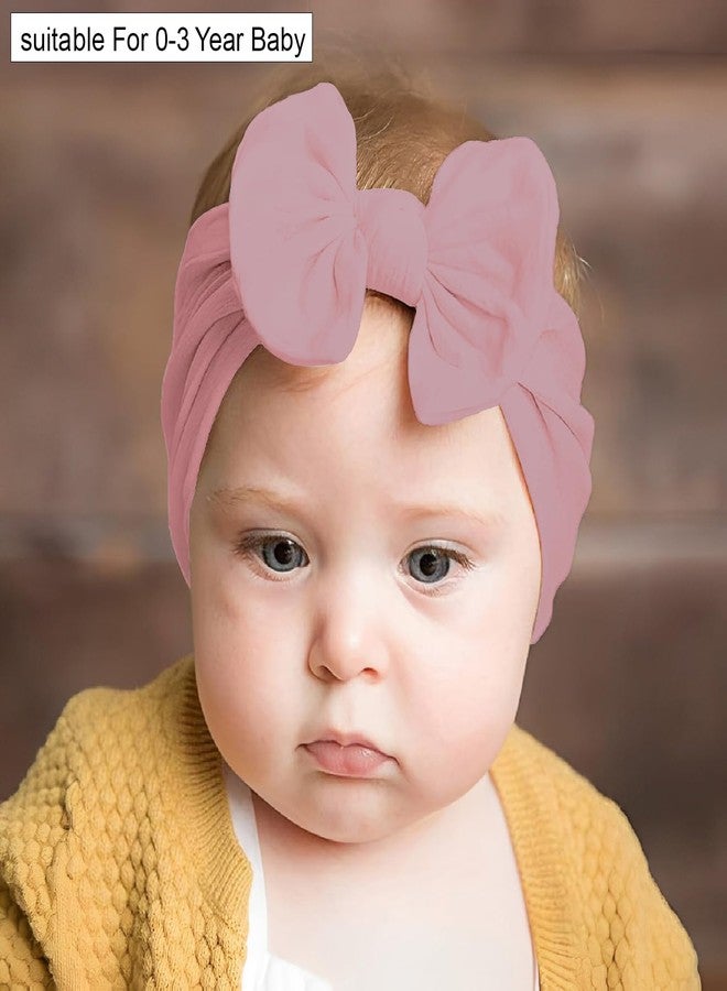 SYGA 3 Pcs Baby Headband Set, Soft Stretchable Nylon Bow and Flower Hairbands, Comfortable and Stylish Headscarf for Newborn, Infant, and Toddler (0-3 Years) (Type-G, Free Size) - Image 2