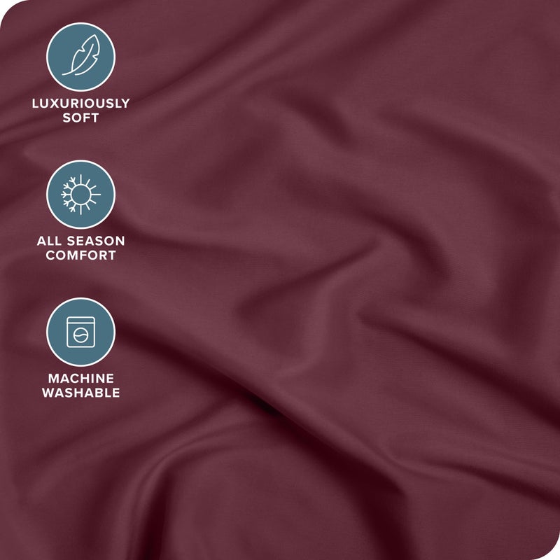 Bare Home Fitted Bottom Sheet King Size - Premium 1800 Microfiber - Ultra-Soft Hotel Luxury - Deep Pocket - Durable and Long Lasting - King Fitted Sheet (King  Burgundy)  - Image 2