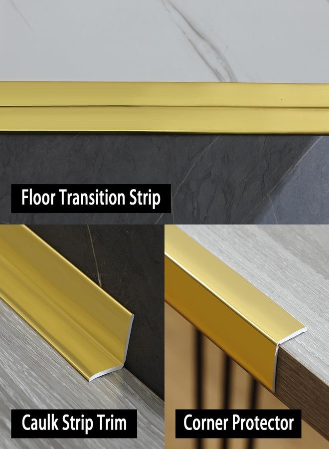 Hungbak Peel and Stick Multifunctional Molding, 3-in-1 Design - Wall Trim & Corner Guards & Caulk Strip Baseboard for Floor, Table and Door Frame (Shiny Gold, 5m x 2cm) - Image 3
