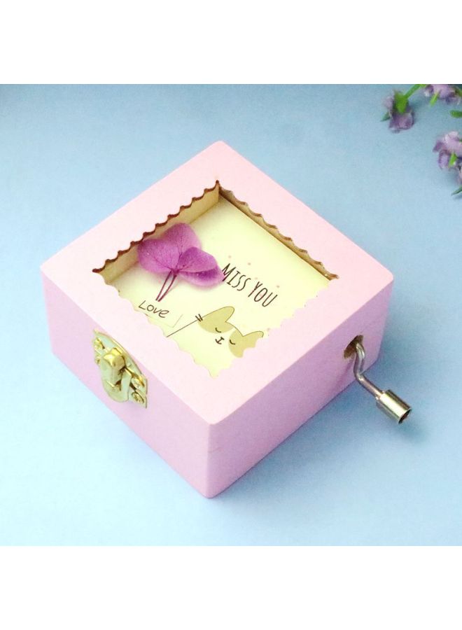 Small Dried Flower Wooden Music Box Cute Wooden Patch Music Box Student Creative Gift Birthday Gift Wholesale-Color:Paragraph D  - Image 1