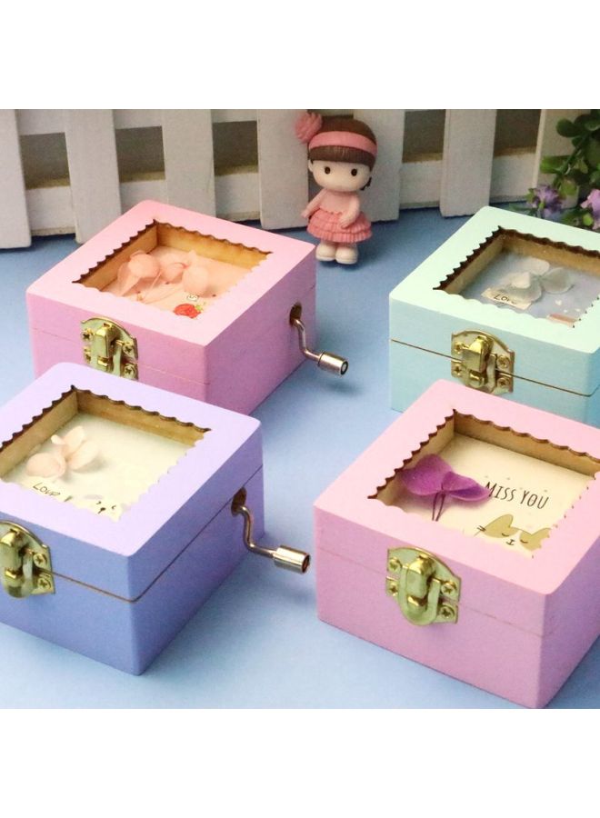 Small Dried Flower Wooden Music Box Cute Wooden Patch Music Box Student Creative Gift Birthday Gift Wholesale-Color:Paragraph D  - Image 3
