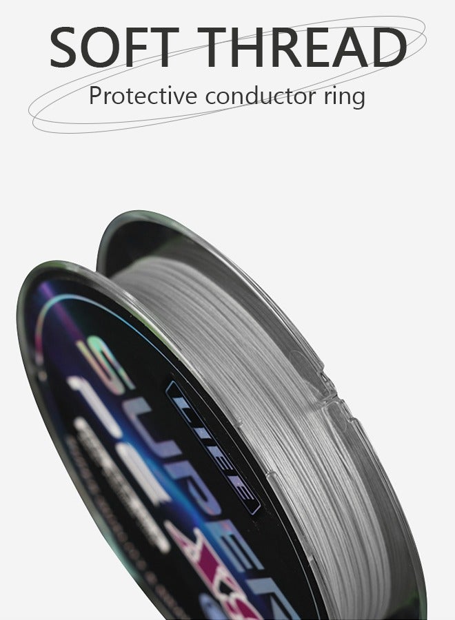 GROIC 100M PE Fishing Line Braided String 8 Strands Super Strong Abrasion  Resistant Cast Longer Thinner Tensile Smooth for Saltwater Fresh Water - Grey - Image 2