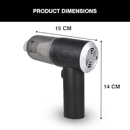 Pivalo 3-in-1 Cordless Car Vacuum Cleaner | USB Rechargeable Battery, 3 Attachments & Filter | Portable Wireless Handheld Mini Car Vaccum Cleaner for Home, Office & Travel (Pack of 1, Black) - Image 3