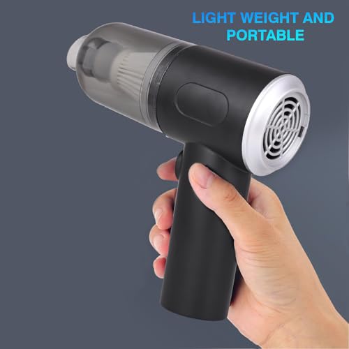 Pivalo 3-in-1 Cordless Car Vacuum Cleaner | USB Rechargeable Battery, 3 Attachments & Filter | Portable Wireless Handheld Mini Car Vaccum Cleaner for Home, Office & Travel (Pack of 1, Black) - Image 4