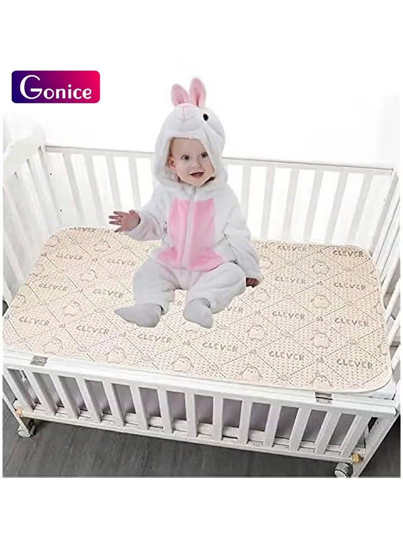Gonice Waterproof Sheet Incontinence Pram And Bed Protector Crib Mattress Sheets (Brown Penguin, 28‘’ X 39‘’)  - Image 1