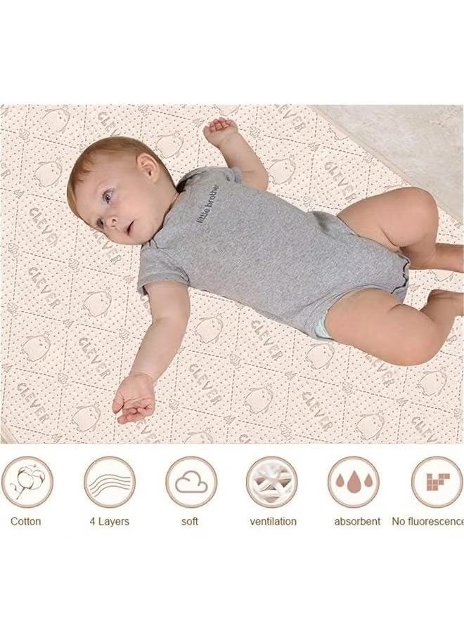Gonice Waterproof Sheet Incontinence Pram And Bed Protector Crib Mattress Sheets (Brown Penguin, 28‘’ X 39‘’)  - Image 2
