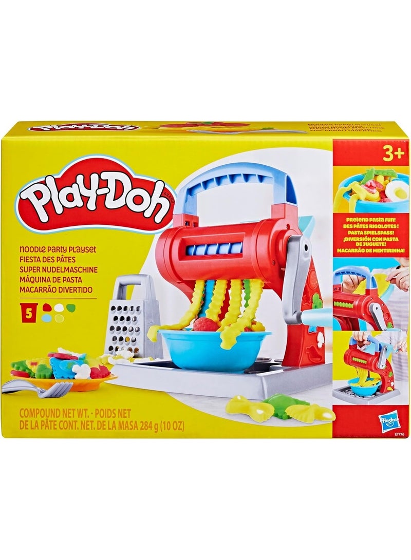 Play-Doh مجموعة اللعب حفلة النودلز من لاي-دو مطبخ الإبداعات للأطفال من 3 سنوات فما فوق مع 5 ألوان غير سامة، متعدد الألوان  - Image 1