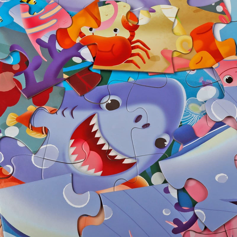 IFLOVE Jumbo Floor Puzzle for Kids Underwater Jigsaw Large Puzzles 48 Piece for Toddler Children Learning Preschool Educational Intellectual Development Toys 3-5 4-8 Years Old Gift for Boys and Girls - Image 4