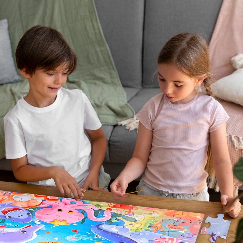 IFLOVE Jumbo Floor Puzzle for Kids Underwater Jigsaw Large Puzzles 48 Piece for Toddler Children Learning Preschool Educational Intellectual Development Toys 3-5 4-8 Years Old Gift for Boys and Girls - Image 5