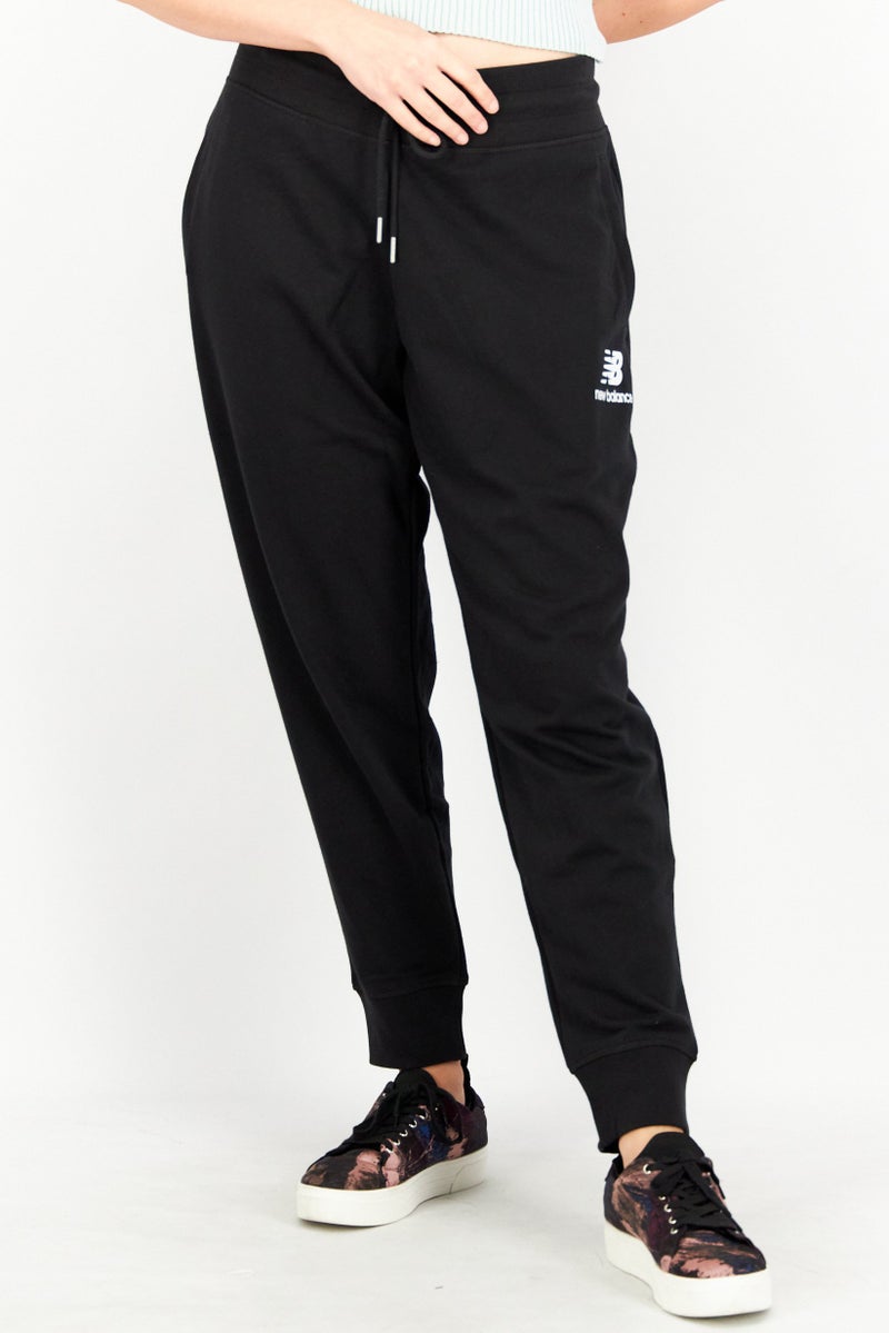 New Balance Women Sportswear Brand Logo Training Sweatpants, Black - Image 1