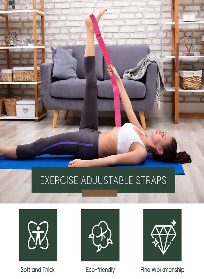 Hanaive 10 Pcs Yoga Strap 8ft Yoga Stretching Exercise Band Stretching Belt with Adjustable Metal D Ring Buckle Loop for Pilates, Dance, Physical Therapy, Gym Workout - Image 5
