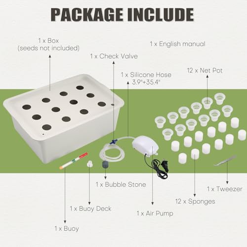 NATGAI Hydroponic System Growing Kit with Air Pump 12 Holes Soilless Cultivation Grow Box Garden Cabinet Box for Herbs, Lettuce, Vegetables - Image 4