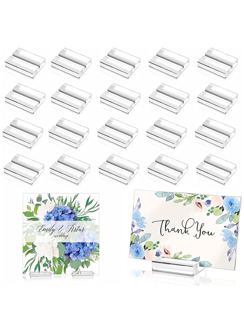 20 Pack Acrylic Stands Clear Place Card Holders, Clear Card Display Holder, with Card Slot, Acrylic Card Display Stand, for Table, Meeting, Wedding, Party, Events, Decoration  - Image 1