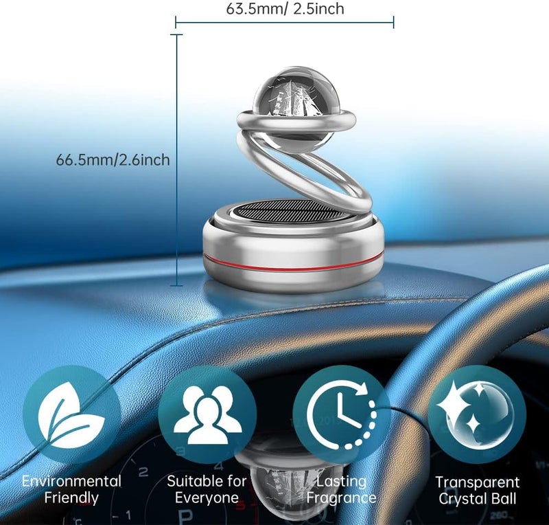 Aerbee Car Air Freshener, Solar Powered Air Purifier Car Interior Autorotation Decoration Accessories, Car Aroma Diffuser Aromatherapy Solar Rotating Incense Diffuser for Car Home Office Ornament - Image 3