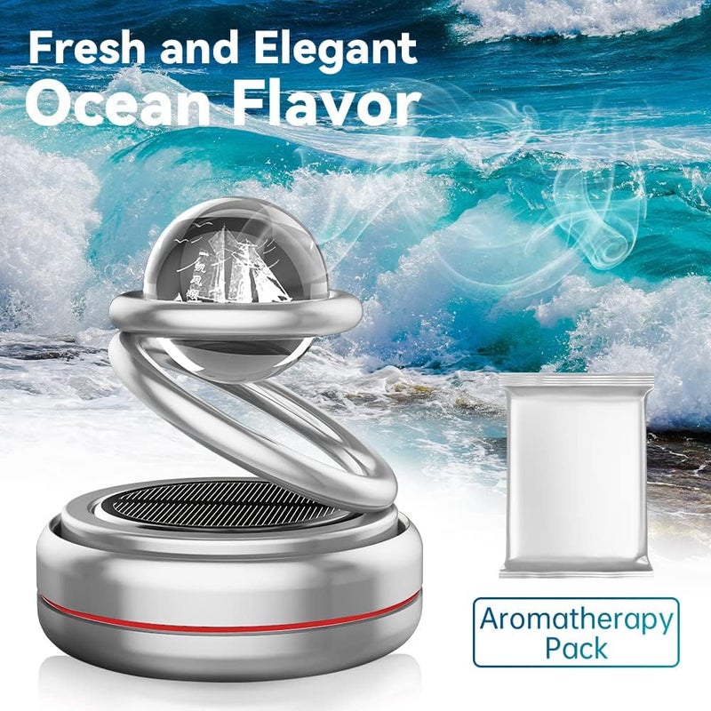 Aerbee Car Air Freshener, Solar Powered Air Purifier Car Interior Autorotation Decoration Accessories, Car Aroma Diffuser Aromatherapy Solar Rotating Incense Diffuser for Car Home Office Ornament - Image 4