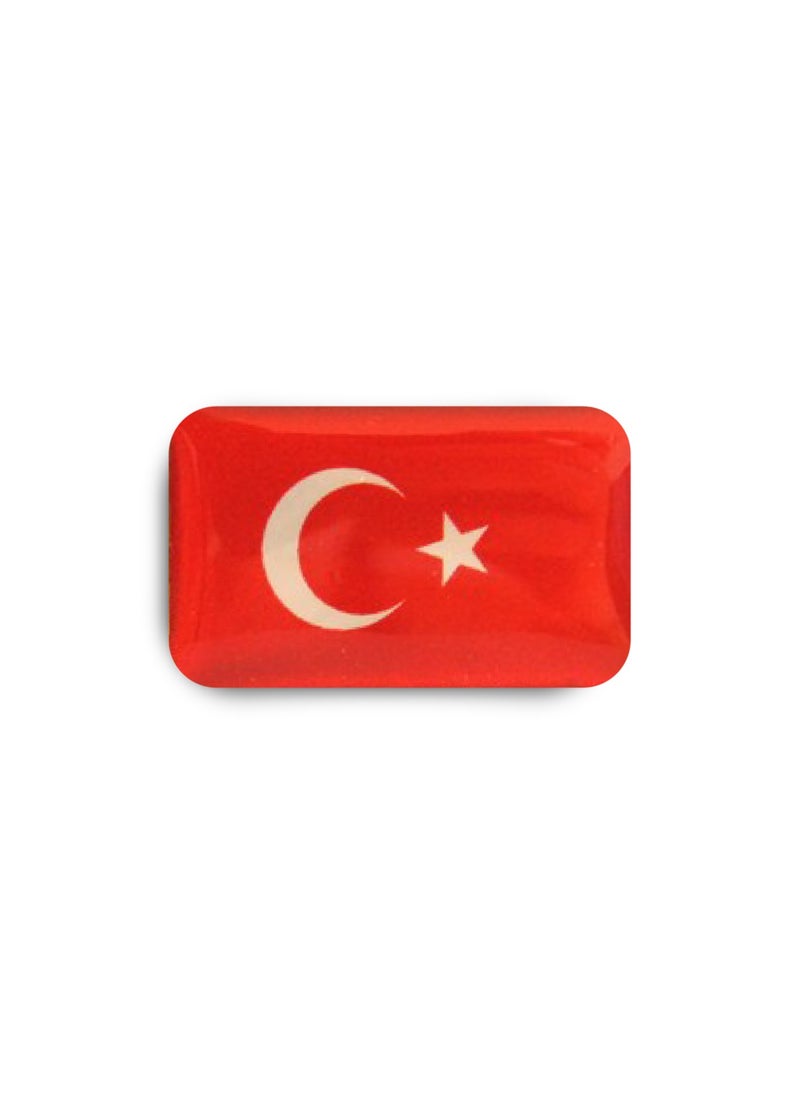 971MEDIA Turkish Flag - Metal Badge Epoxy Coated with Magnetic Pin that Doesn't Tear Clothes  - Image 2