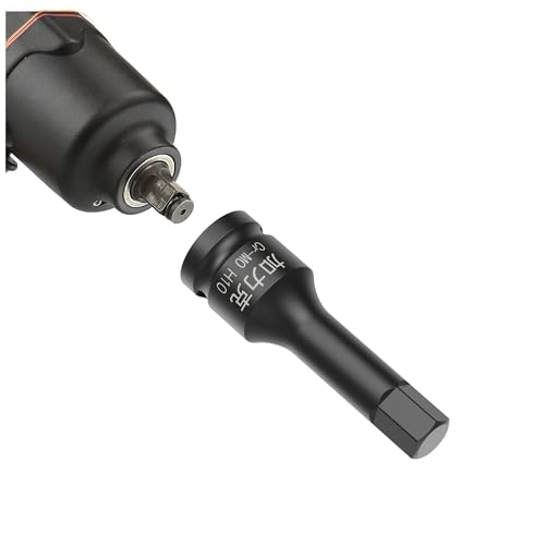 FOCMKEAS 3PCS 3/8" Square Drive H10(10mm) Impact Hex Bit Socket, 60mm(2.36") Length, Hex Driver, Impact Grade, One-Piece Construction, 3/8" Drive Allen Bit Socket, Cr-Mo Steel, Black - Image 5
