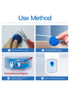 Goodern 20 Pcs Toilet Bowl Cleaner,Blue Toilet Bowl Cleaners Block Toilet Refresher Toilet Cleaning Block,Powerful Bathroom Toilet Tank Cleaner Deodorizer Bathroom Cleaner With Rich Foam And Fragrance  - Image 5