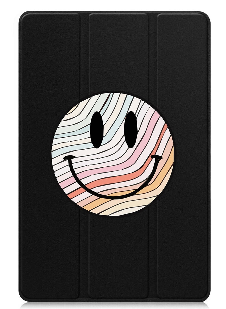 Theodor Protective Flip Case For Apple iPad mini 7th Generation (A17 Pro 2024 / Mini 6 2021 6th Generation) With Trifold Stand Auto Wake Sleep Shockproof Cover Smiley - Image 1