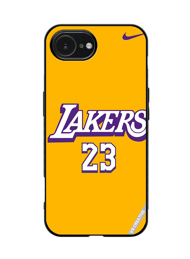 Protective Case Cover For Apple iPhone 16e Lakers 23 Design Multicolour