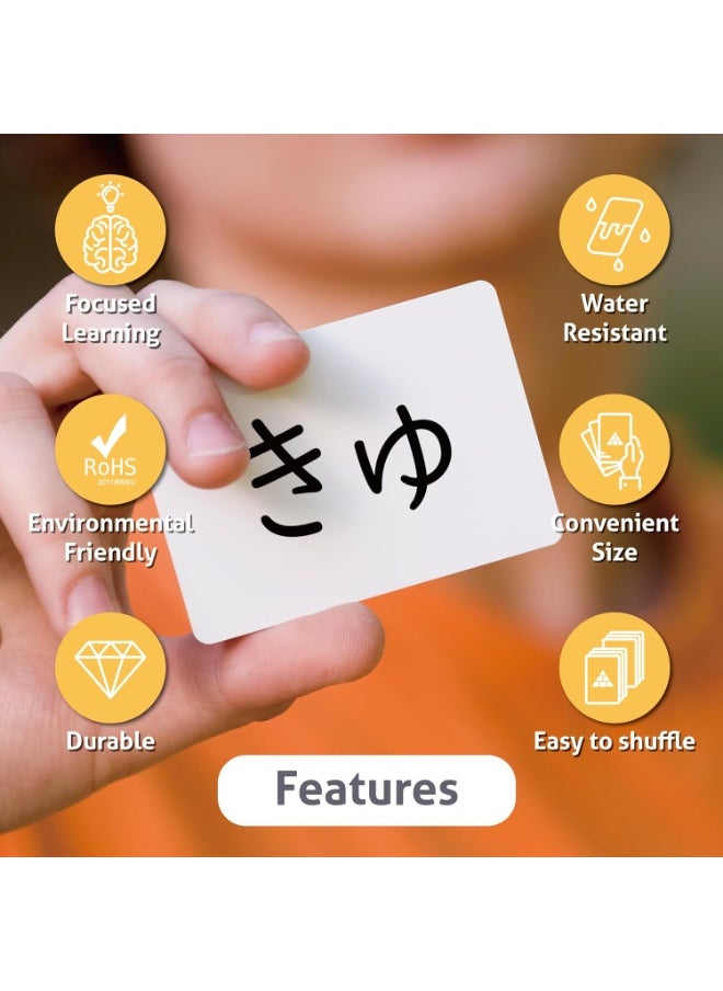 CARDDIA CARDDIA Japanese Syllabary - Hiragana Flash Cards (with Stroke-Order Diagrams and Example Words), Standard Playing Card Size, Sturdy, Water Resistant  - Image 4