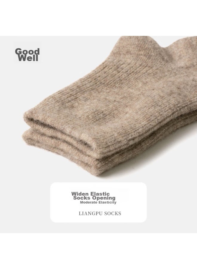 Liangpu Socks, 83% Wool Socks For Women, Autumn And Winter Style, Thickened Wool Socks, Outdoor Cold-resistant Mid-calf Socks, Snow Socks - Image 4