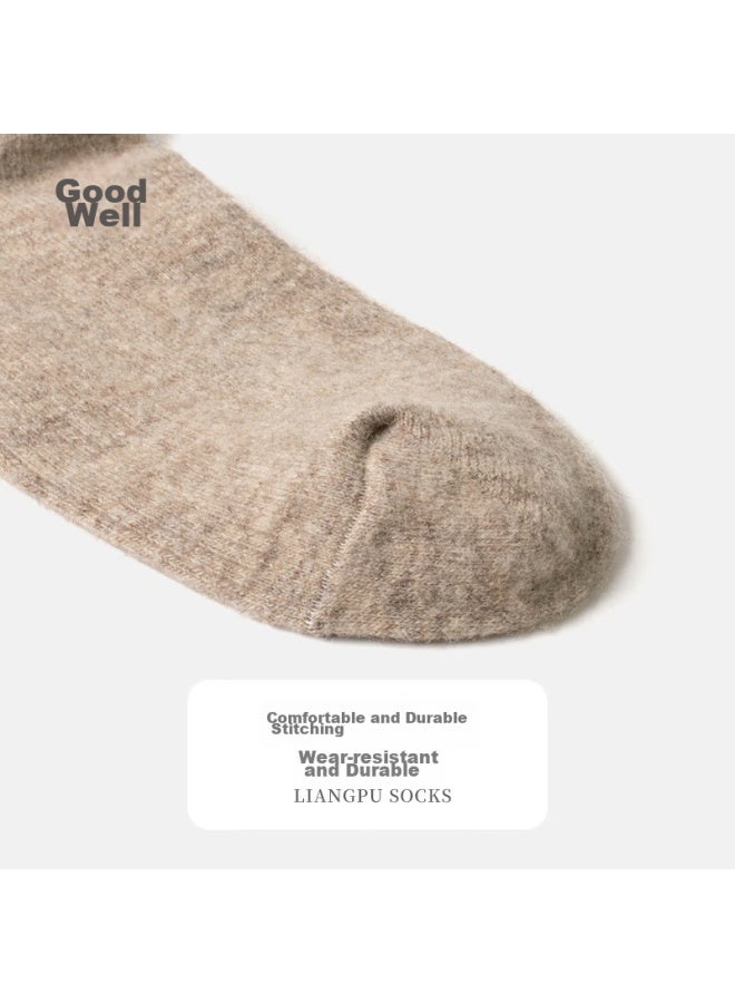 Liangpu Socks, 83% Wool Socks For Women, Autumn And Winter Style, Thickened Wool Socks, Outdoor Cold-resistant Mid-calf Socks, Snow Socks - Image 5
