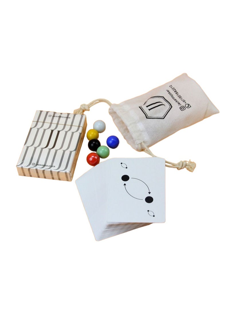 JACKAROOJOKER Jackaroo Board Game Set, Double-Sided 4-6 Player, with Marbles, Cards and Carrying Bag - Image 4
