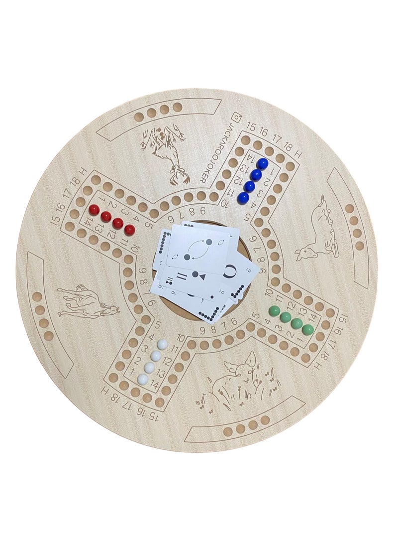 JACKAROOJOKER Jackaroo Board Game Set, Double-Sided 4-6 Player, with Marbles, Cards and Carrying Bag - Image 2