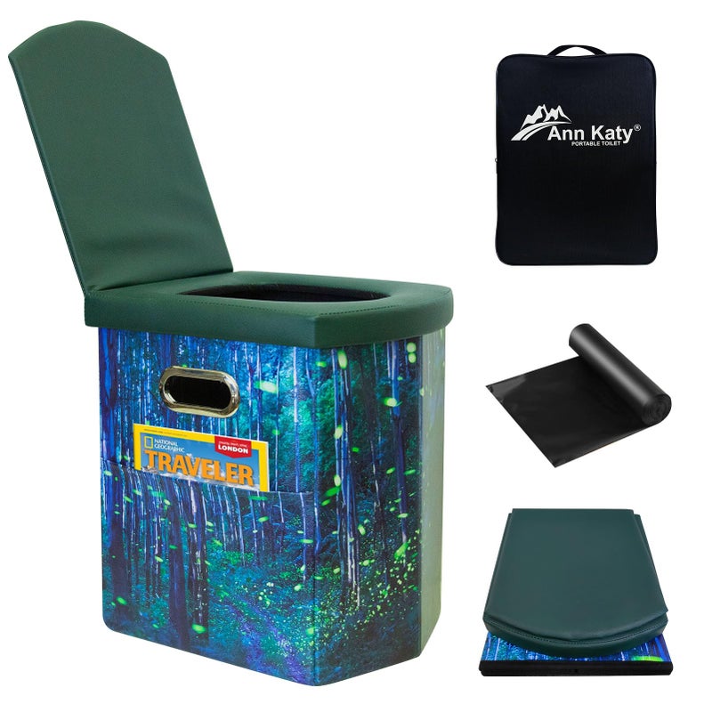 Ann Katy Portable Toilet for Adults, XL Camping Toilet, Foldable Portable Potty for Camping, Car, Boat, Hiking, Beach, RV - Image 1