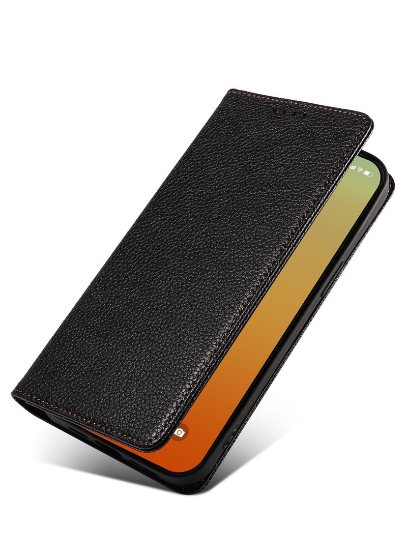 General Compatible with iPhone 15/15 Plus/15 Pro/15 ProMax - RFID Shield Card Slot Magnetic Closure Flip Leather Wallet Case with Stand and Protective Stitching  - Image 4