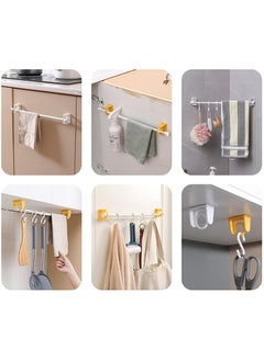Oasisgalore 8-Pack Self-Adhesive Curtain Rod Brackets, No-Drill 360° Swivel Hooks for Bathroom and Kitchen (White)  - Image 2