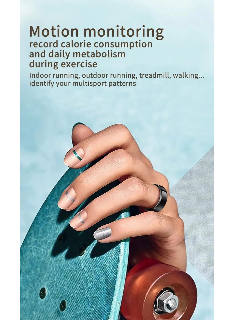 خاتم ذكي R6 لمراقبة الصحة للرجال والنساء، ومراقبة معدل ضربات القلب والأكسجين في الدم والنوم، IP68 مقاوم للماء لنظام iOS وAndroid، خاتم اللياقة البدنية mi - Image 5
