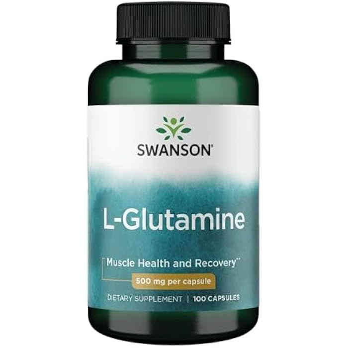 Swanson Amino Acid L-Glutamine 500 Milligrams 100 Capsules - Image 1