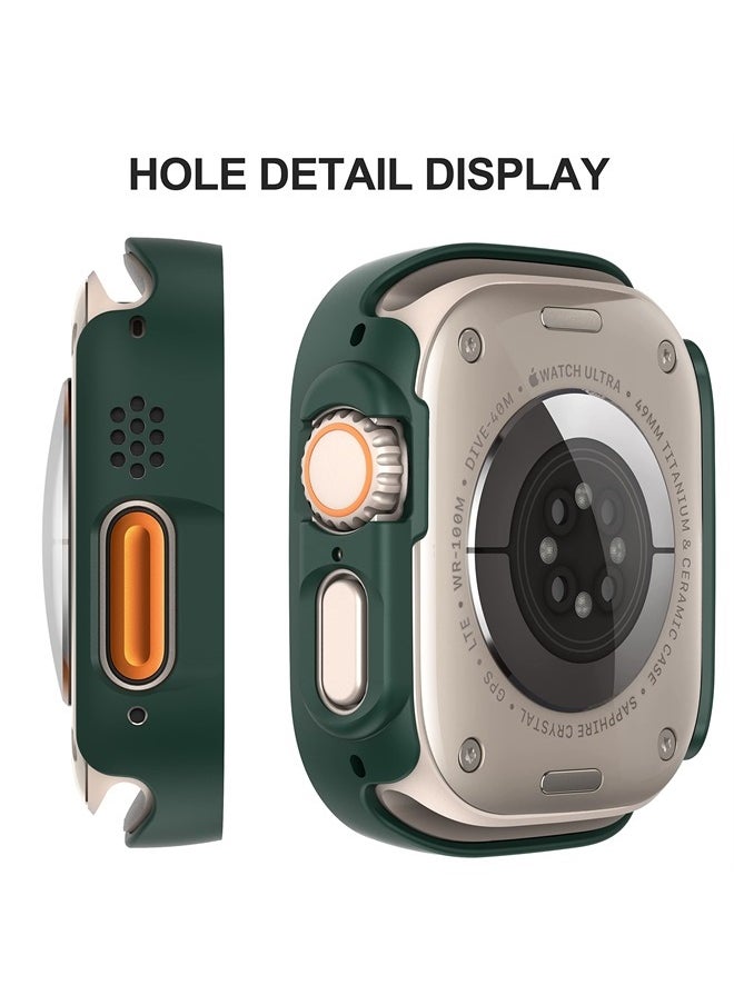 Diruite - Suoman 2-Pack for Apple Watch Ultra/Ultra 2 49mm PC All-Around Screen Protector Case, Tempered Glass Screen Protector Case Ultra-Thin for iWatch Ultra/iWatch Ultra 2 49mm Protection Cover - Green - Image 1